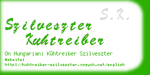 szilveszter kuhtreiber business card